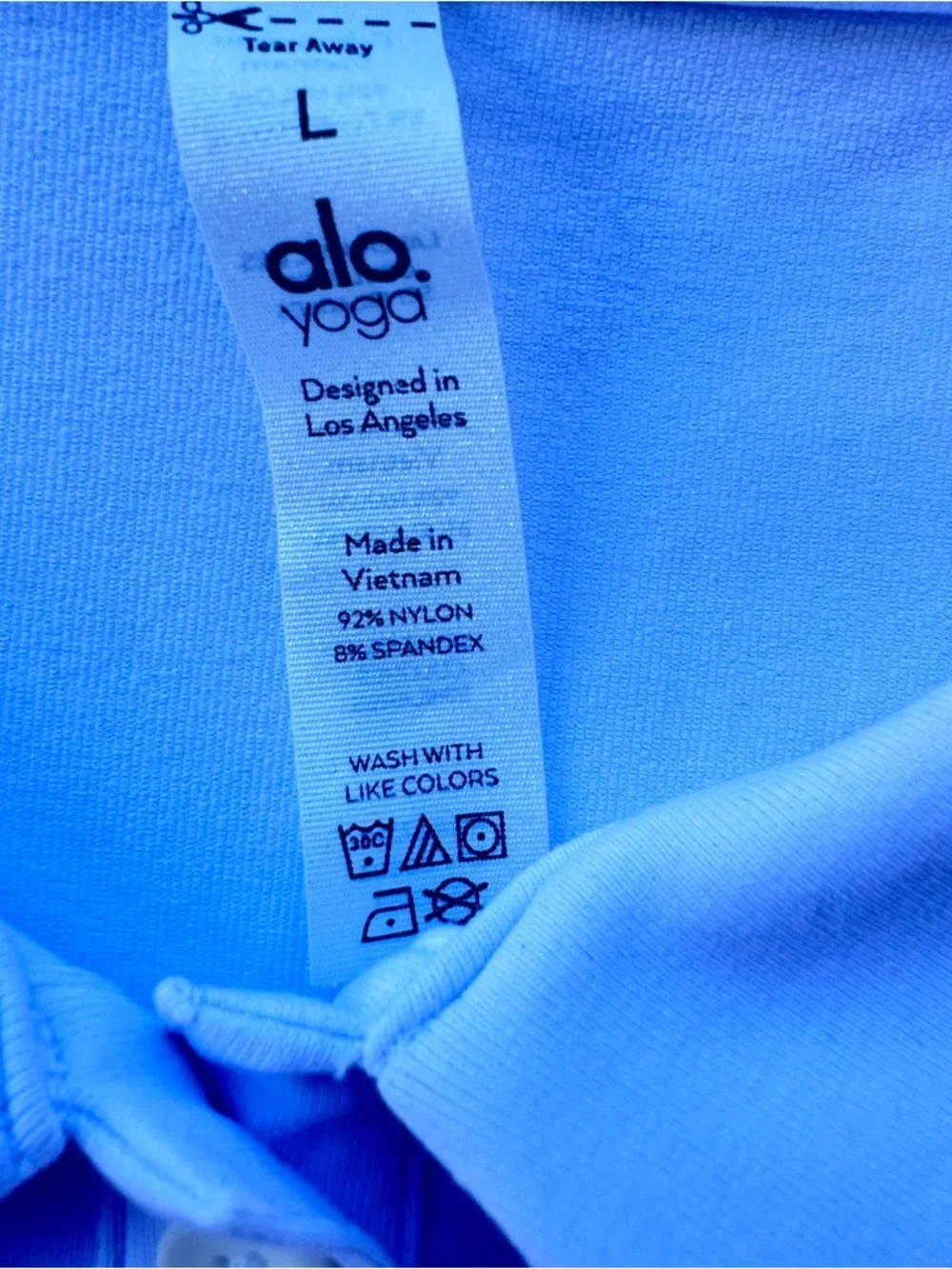 Alo Yoga White Polo Crop Top L Athletic Tennis Golf Minimal Chic